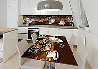 Наклейка 3Д виниловая на стол Zatarga «Сладкий кофе» 650х1200 мм для домов, квартир, столов, TR, код: 6509299