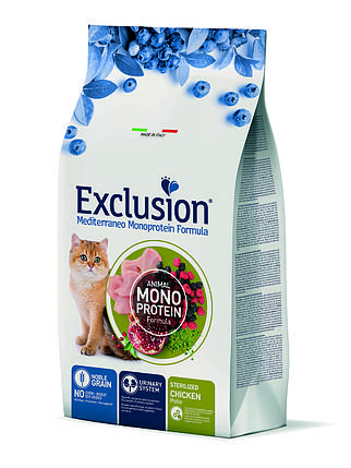 Сухий корм Exclusion Sterilized Chicken для стерилізованих котів з куркою 1.5кг, фото 1