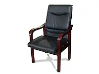 Кресло конференционное Кальяри (премиум) кожа черное