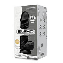 Фалоїмітатор SilexD Norman Black (MODEL 4 size 8.5in), двошаровий, силікон + Silexpan, діаметр 5 см, фото 5