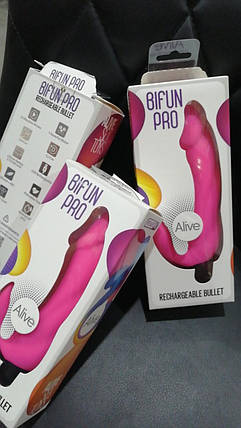 Вібратор вагінально-кліторальний Alive Bifun Pro, Pink (м'ята упаковка!!!!, фото 3