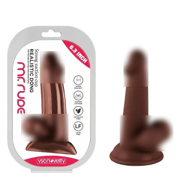 Фалоїмітатор на присоску Mr. Rude Realistic Dong Brown 6.3