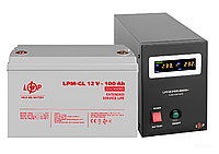 Комплект LogicPower ИБП 560W + АКБ GEL 100A | Резервное питание для котла и теплого пола | ИБП 800VA+АКБ 100А