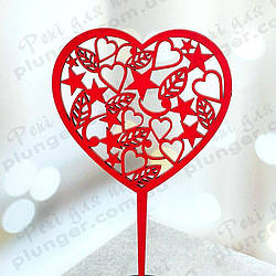 Топер, декор для кондитерських виробів З Днем Св. Валентина 4