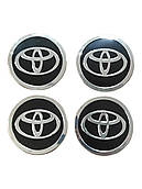 Наклейки на ковпаки Toyota чорні, діам. 90 мм
