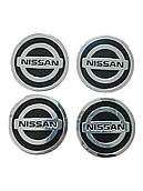 Наклейки на ковпаки Nissan чорні, діам. 90 мм
