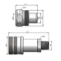 Муфта розривна, гідравлічна (БРС) 700 bar HPA 3/8" NPTF, фото 5