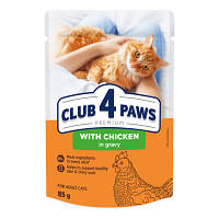 Влажный корм для кошек Club 4 Paws Premium Плюс с курицей в соусе 85 г 4820215368995 p