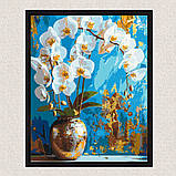 Картина за номерами Біла орхідея. Квіти. З фарбами металік 40*50 см Орігамі LW 8100, фото 9