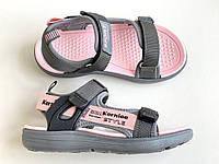 Спортивні дитячі сандалії босоніжки розмір 36 на дівчинку устілка 23,5 см текстильні легкі BBT L121 рожеві