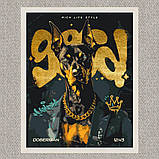 Картина за номерами Доберман із золотим ланцюгом. Тварини. З фарбами металік 40*50 см Орігамі LW 30460, фото 8