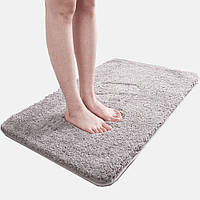 Антиковзаючий вологопоглинаючий килимок 80×50 см на підлогу ванни (сірий)