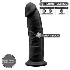 Фалоїмітатор SilexD Oscar Black (MODEL 2 size 9in), двошаровий, силікон + Silexpan, діаметр 5,4 см, фото 3