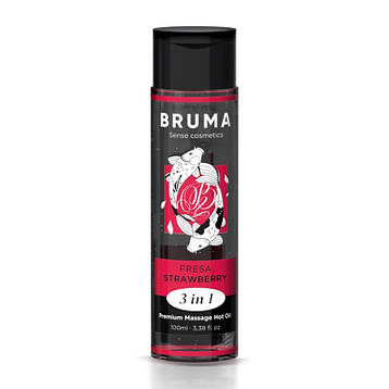 Масажна олія Bruma Premium Massage Hot Oil Strawberry 3 In 1, 100 мл, фото 1
