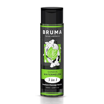 Масажна олія Bruma Premium Massage Hot Oil Watermelon 3 In 1, 100 мл, фото 1