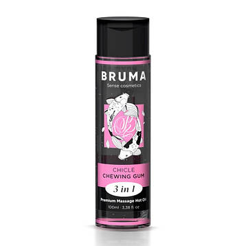 Масажна олія Bruma Premium Massage Hot Oil Chewing Gum 3 In 1, 100 мл, фото 1