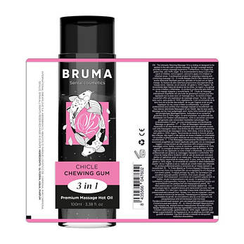 Масажна олія Bruma Premium Massage Hot Oil Chewing Gum 3 In 1, 100 мл, фото 3