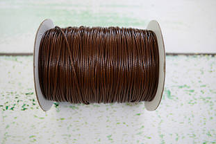 Шнур плетений поліестеровий вощений 1,2мм колір - темно горіховий