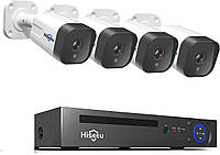 Система відеоспостереження Hiseeu 4 камери 5MP PoE аудіо 8 каналів