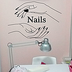 Вінілова наклейка на стіну Манікюр Nails Набір S (руки нігті для салону краси) Happy Pocket Чорний матовий