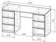 Письмовий стіл 754х1400х550 мм Дуб Тахо\Білий, фото 5
