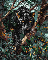 Картина по номерам - Грациозная пантера с красками металлик extra KHO6619 ТМ Идейка 40х50 см