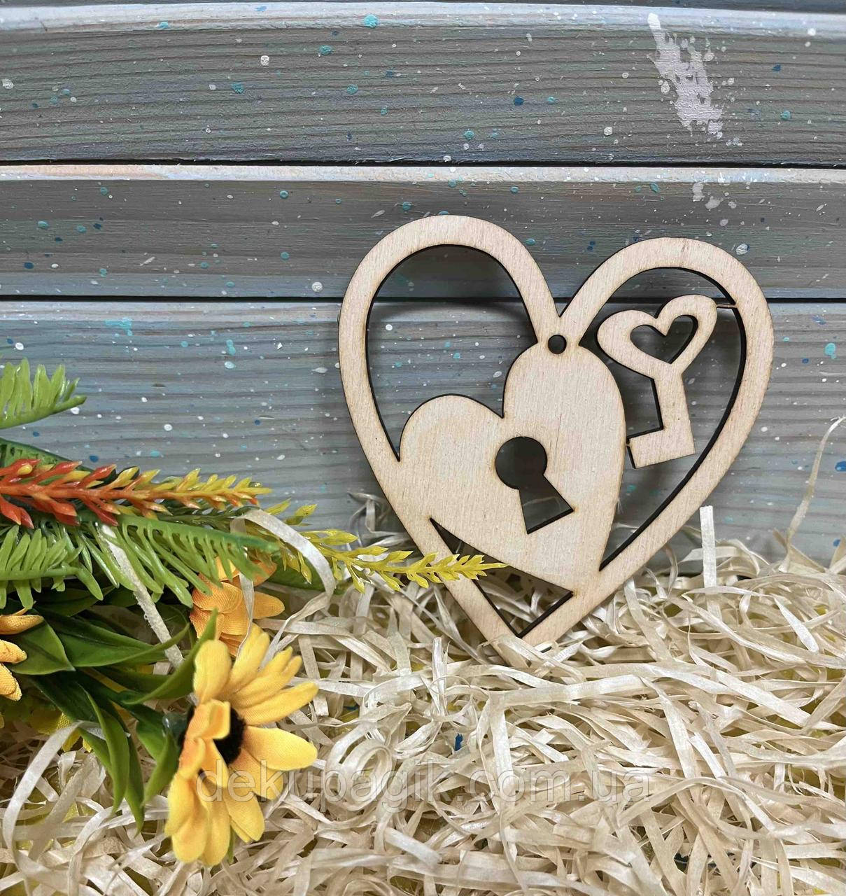 Декоративна підвіска Серце з замочком, 10см (арт143), фото 1