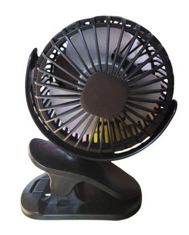 Портативний акумуляторний міні вентилятор Portable Fan Прищіпка USB Чорний, фото 1