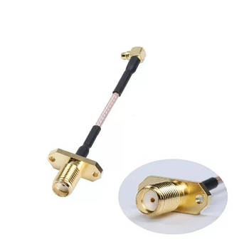 Пигтейл MMCX male 90° - SMA female Hole Panel Mount (Фланець) 10 см