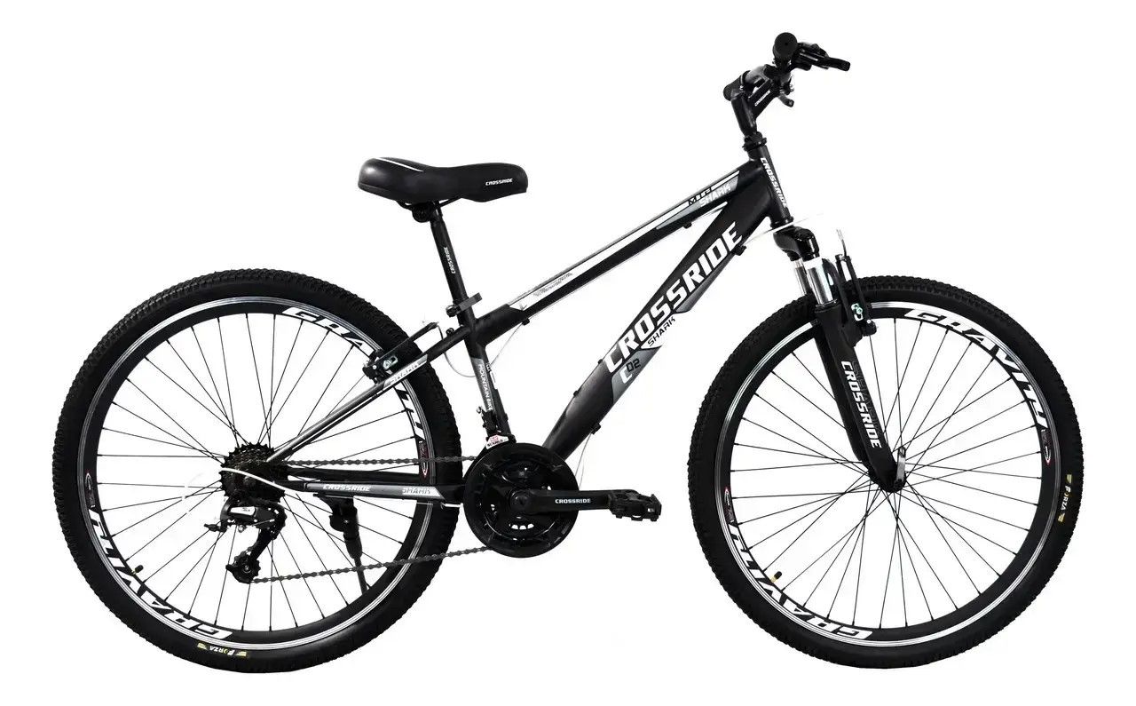Велосипед CROSSRIDE SHARK 26" MTB рама 14" Чорно-сірий