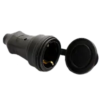 Штепсельний роз`єм з заглушкою 1*16 (каучук) ERKA 5001, 220-240В, 16А, ступінь захисту IP44