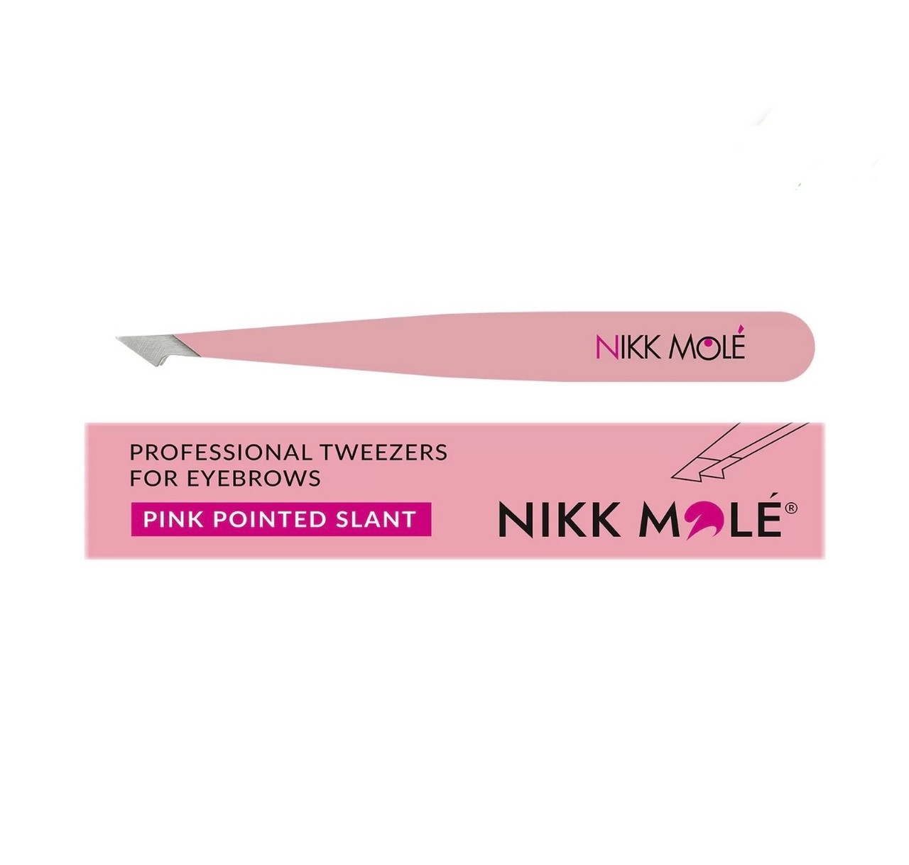 Пінцет для брів «NIKK MOLE», рожевий