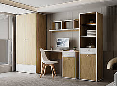 Меблева стінка Fumo Set 1 Accord, колір дуб кам'яний/білий