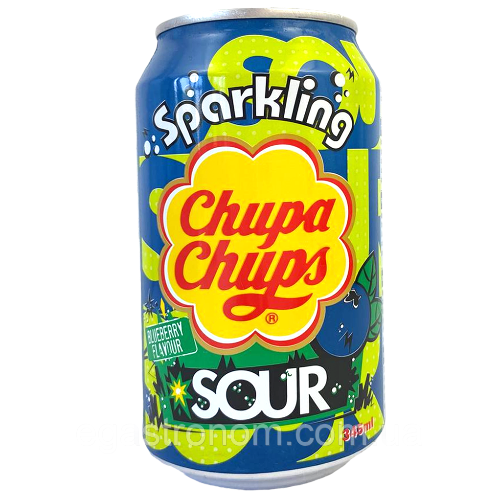 Напій газований кислинка лохина Чупа Чупс Chupa Chups 345ml 24шт/ящ (Код: 00-00016452), фото 1