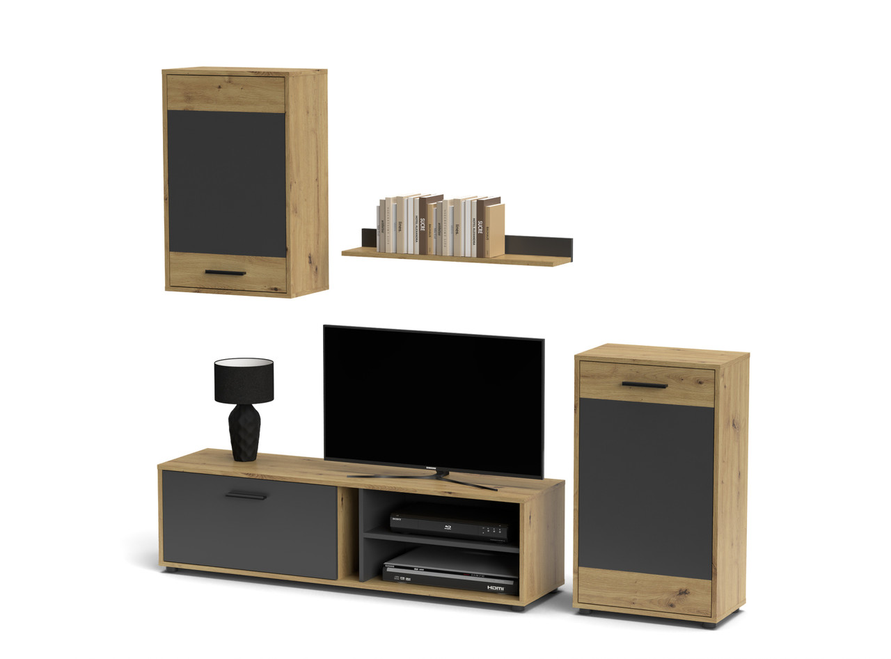 Меблева стінка Valetta  Accord ,  колір  дуб артізан/антрацит