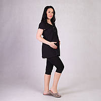 Туника для беременных женщин с кружевом черный 46-60р