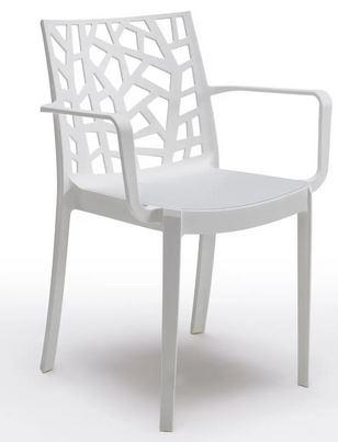 Стілець садовий Matrix із підлокітниками пластик білий (Time Eco TM)
