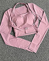 Стильная летняя обтягивающая женская кофта с вырезами креп дайвинг (черный молочный розовый) размер 42-48 Розовый