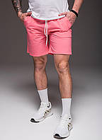 Мужские пляжные шорты розовые яркие летние Бриджи с сеткой