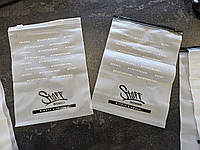 Пакет для одягу слайдер з логотипом 2 кольори, матовий прозорий 70мкм (друк від 200шт)