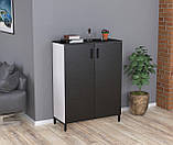 Тумба офісна приставна LT-900-1200 біла Горіх Модена. Тумбочка для дому та офісу, фото 2