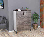 Тумба офісна приставна LT-900-1200 біла Горіх Модена. Тумбочка для дому та офісу, фото 3