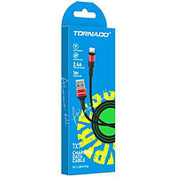 Кабель Tornado TX7 USB - Lightning 1м Black-red