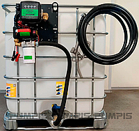 Заправна станція для дизельного палива з лічильником, міні АЗС, єврокуб, 12 В, 40/60/80 л/хв