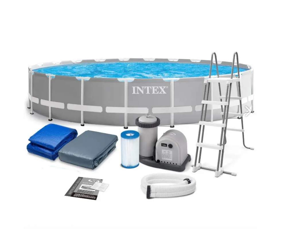 Intex Басейн каркасний 26732 549-122 см, насос 220V, 5 687 л/год, об'єм води - 24311л, сходи, тент,