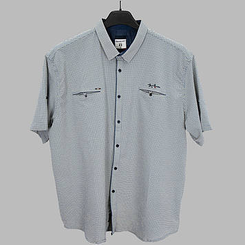 Сорочка чоловіча, приталена (Slim Fit) з коротким рукавом, Bagarda BG7306-B01 YELLOW 93% бавовна 7% еластан