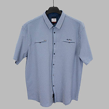 Сорочка чоловіча, приталена (Slim Fit) з коротким рукавом, Bagarda BG7306-B01 CAMEL 93% бавовна 7% еластан