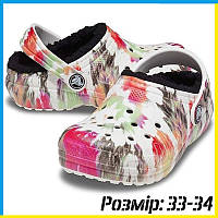 Crocs classic Kids утепленные размер 33-34 детская обувь Кроксы удобные уличные тапочки с мехом для детей HOP