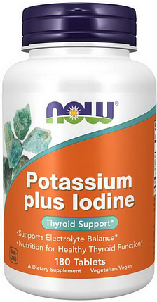 Калій плюс Йод Now Foods Potassium plus Iodine 180 таблеток, фото 1