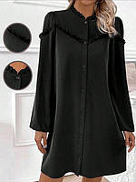 Женское черное платье свободного кроя софт 42-44, 46-48, 50-52